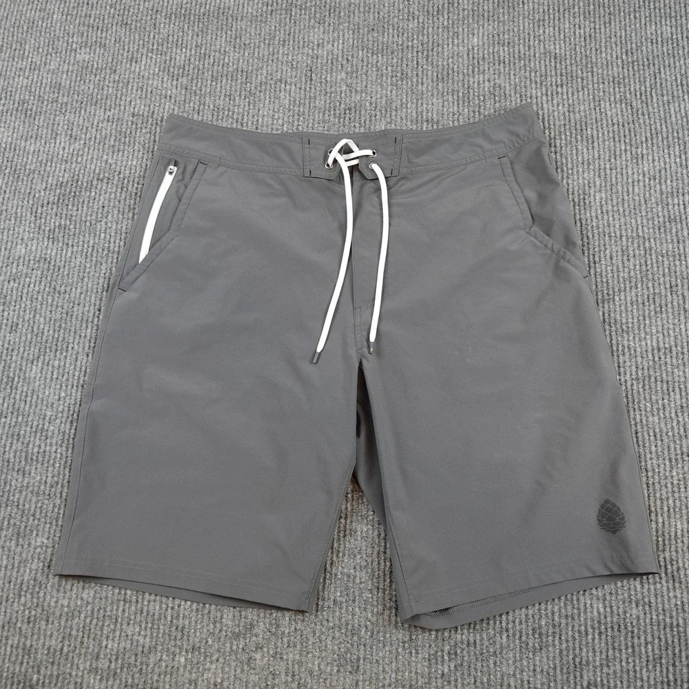 Stio CFS Board Shorts Mens 38 Gray Stretch Chino Drawstring Outdoor 200131-110